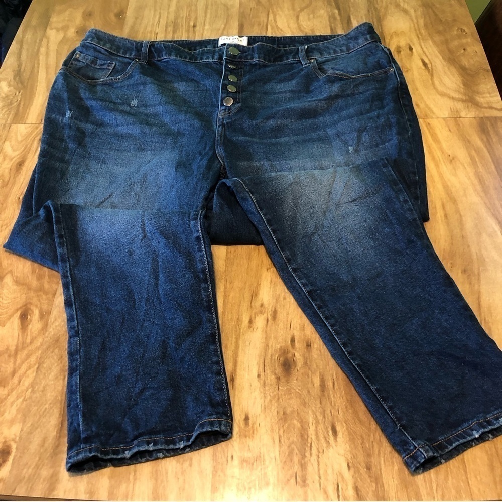 5/$25 Lane Bryant Button Fly Jeans Size 24 Petite Stretch Cotton Spandex 46x27.5